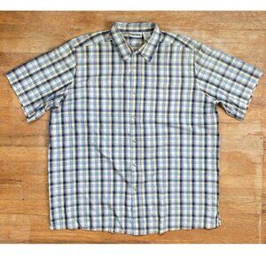 Vintage Mens Plaid Shirt Size 2XL 1990s Short Sleeve Button Down Collared